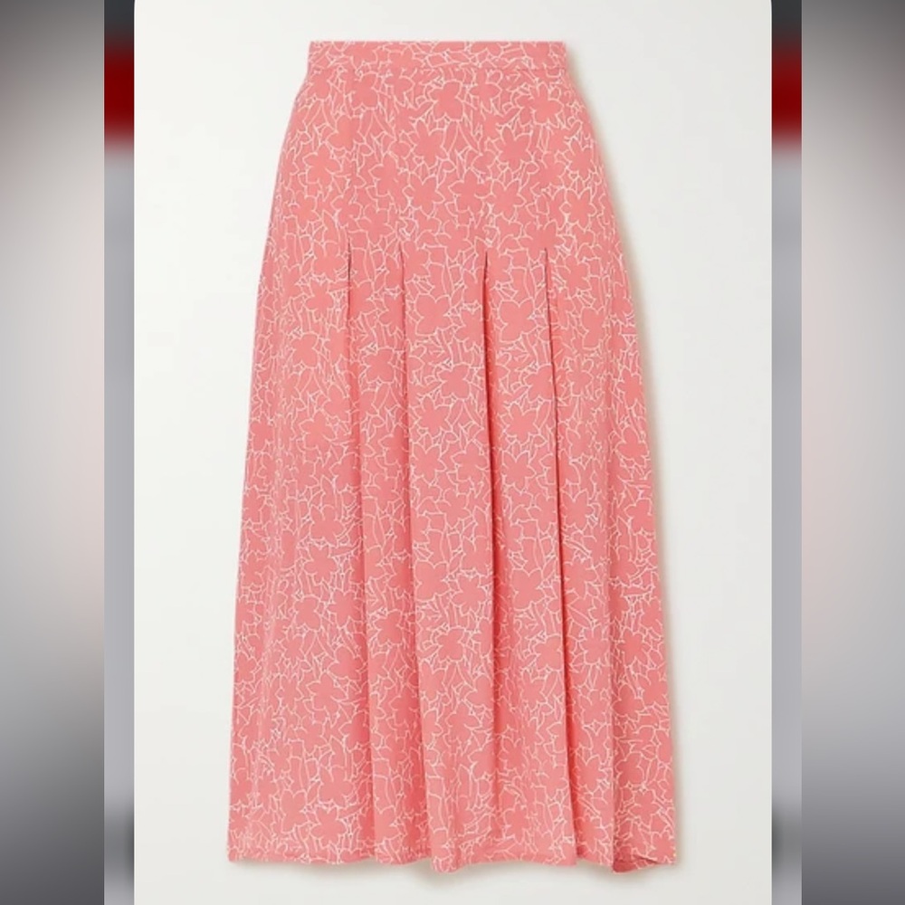 Faithfull the Brand Pink Floral Midi Skirt